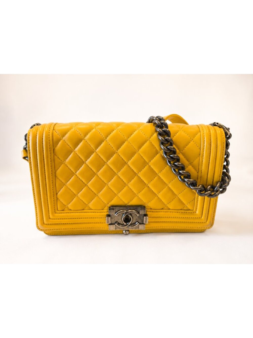 Authentic Chanel-Boy leather Crossbody Bag